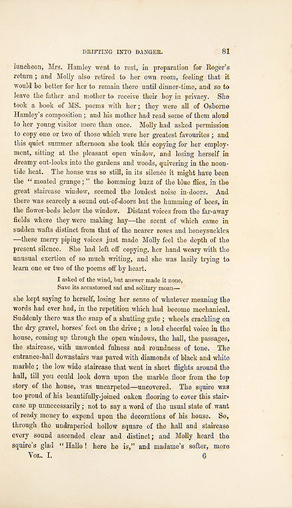 First edition of Wives and Daughters by Elizabeth Gaskell, the story of Molly Gibson and her love for Roger Hamley, the last chapter completed by Frederick Greenwood