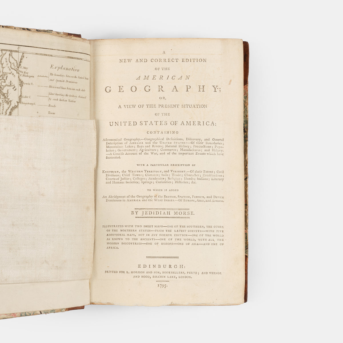 First Edinburgh edition of A New and Correct Edition of the American Geography by Jedidiah Morse, the father of American Geography.