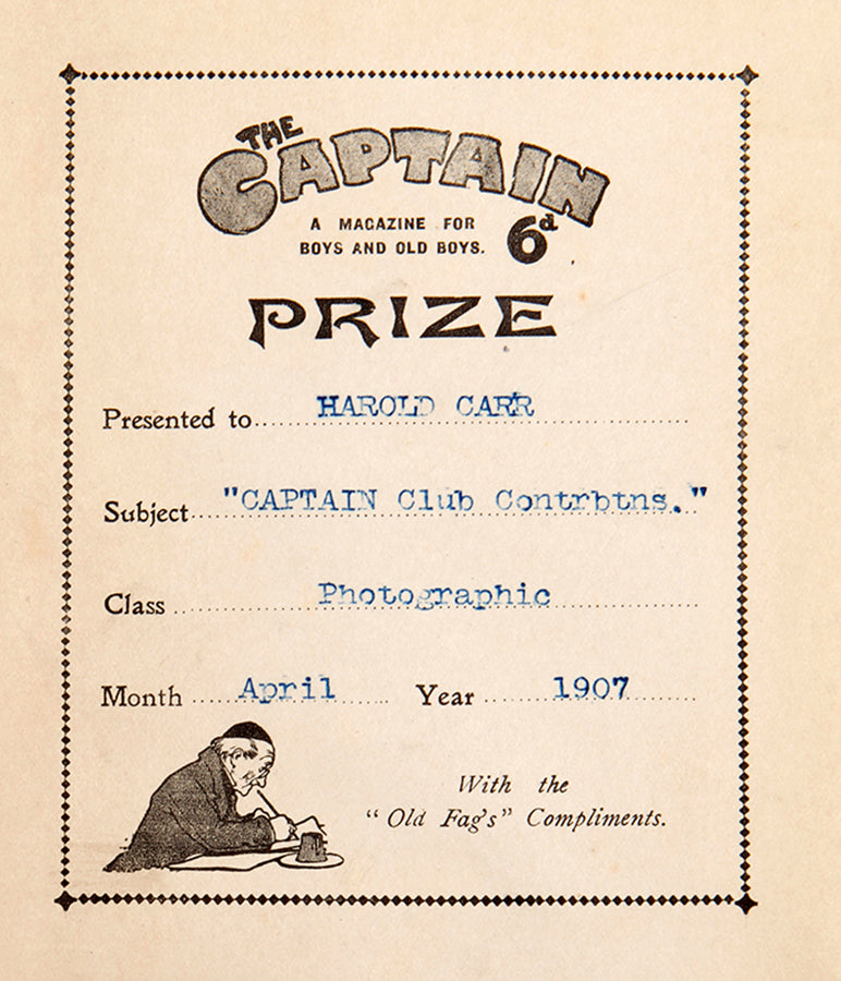 First edition of Tales of Saint Austin's by P.G. Wodehouse, with The Captain magazine prize plate.