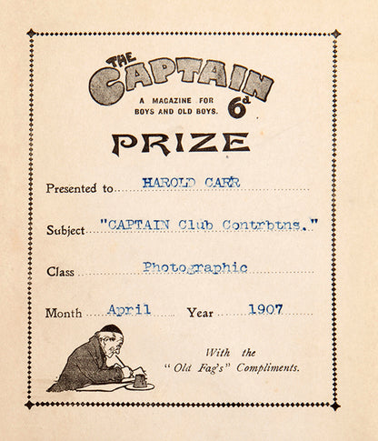 First edition of Tales of Saint Austin's by P.G. Wodehouse, with The Captain magazine prize plate.