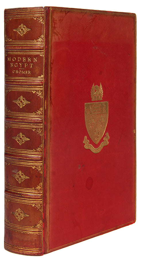 A smart prize binding copy of The Earl of Cromer's Modern Egypt, a sweeping work covering the history of Egypt and British involvement from 1876 to 1907, written by one of the key British protagonists.