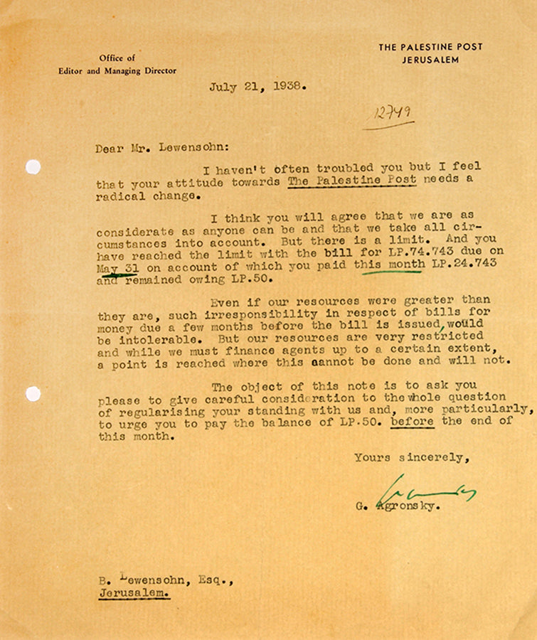 A collection of more than 20 items of Zionist and Israeli ephemera, including autograph letters, documents and envelopes.