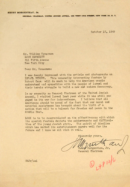 A collection of more than 20 items of Zionist and Israeli ephemera, including autograph letters, documents and envelopes.