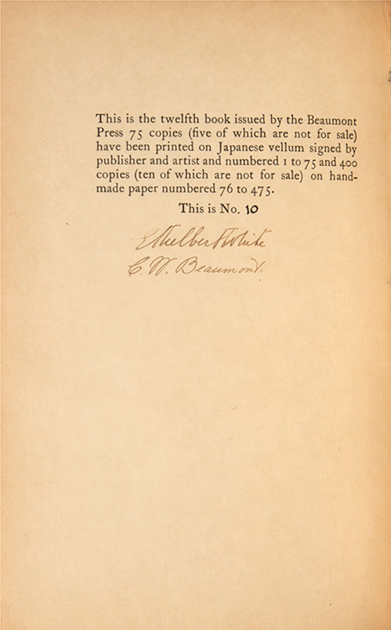 Limited editions of After Reading and After Berneval by Oscar Wilde, each one of 75 copies signed by the illustrator and printer.