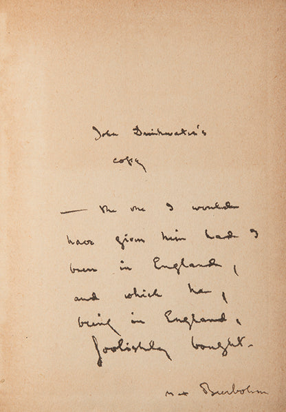 First edition of Seven Men by Max Beerbohm, inscribed by the author with original poem.