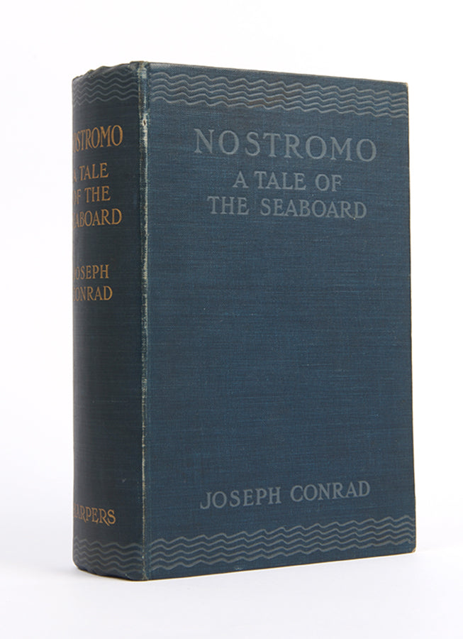 The first edition of Joseph Conrad's novel Nostromo, the first printing with p.187 mispaginated 871.