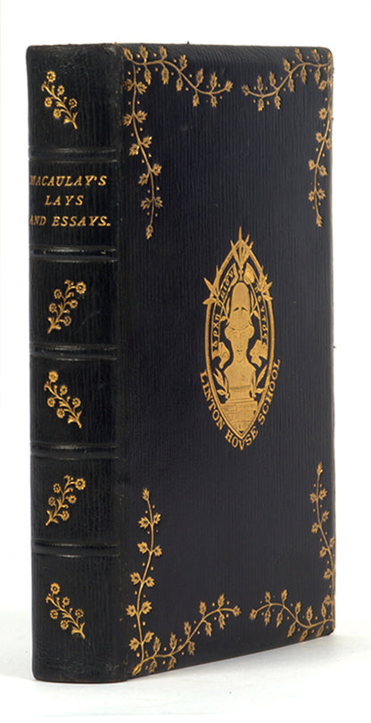 A lovely copy of Macaulay's Lays of Ancient Rome, in a blue morocco prize-binding for Linton House school.