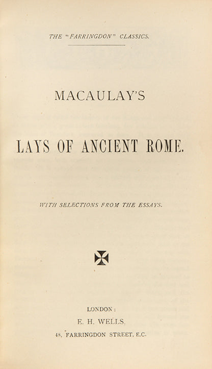 A lovely copy of Macaulay's Lays of Ancient Rome, in a blue morocco prize-binding for Linton House school.