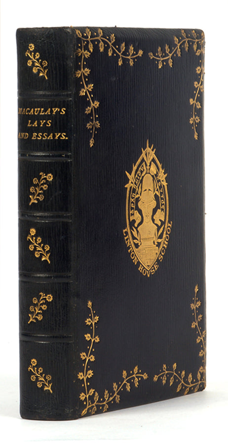 A lovely copy of Macaulay's Lays of Ancient Rome, in a blue morocco prize-binding for Linton House school.