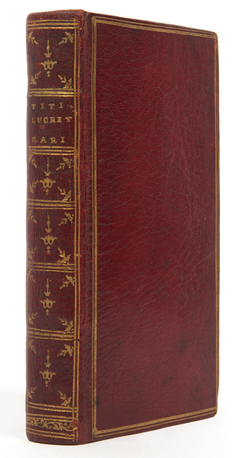 A lovely eighteenth-century French edition of Roman philosopher Lucretius's On the Nature of Things, De Rerum Natura Libri Sex, in red morocco.