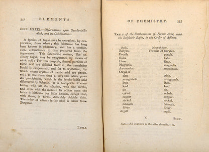 Third English language edition of Antoine Lavoisier's Traité Élémentaire de Chemie (Elements of Chemistry), Dr. Oliver Sack's copy, with his octopus bookplate.