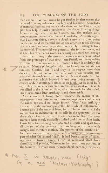 First edition of Man on His Nature by Charles Sherrington, neurologist Oliver Sacks's copy, with his notes and bookplate.