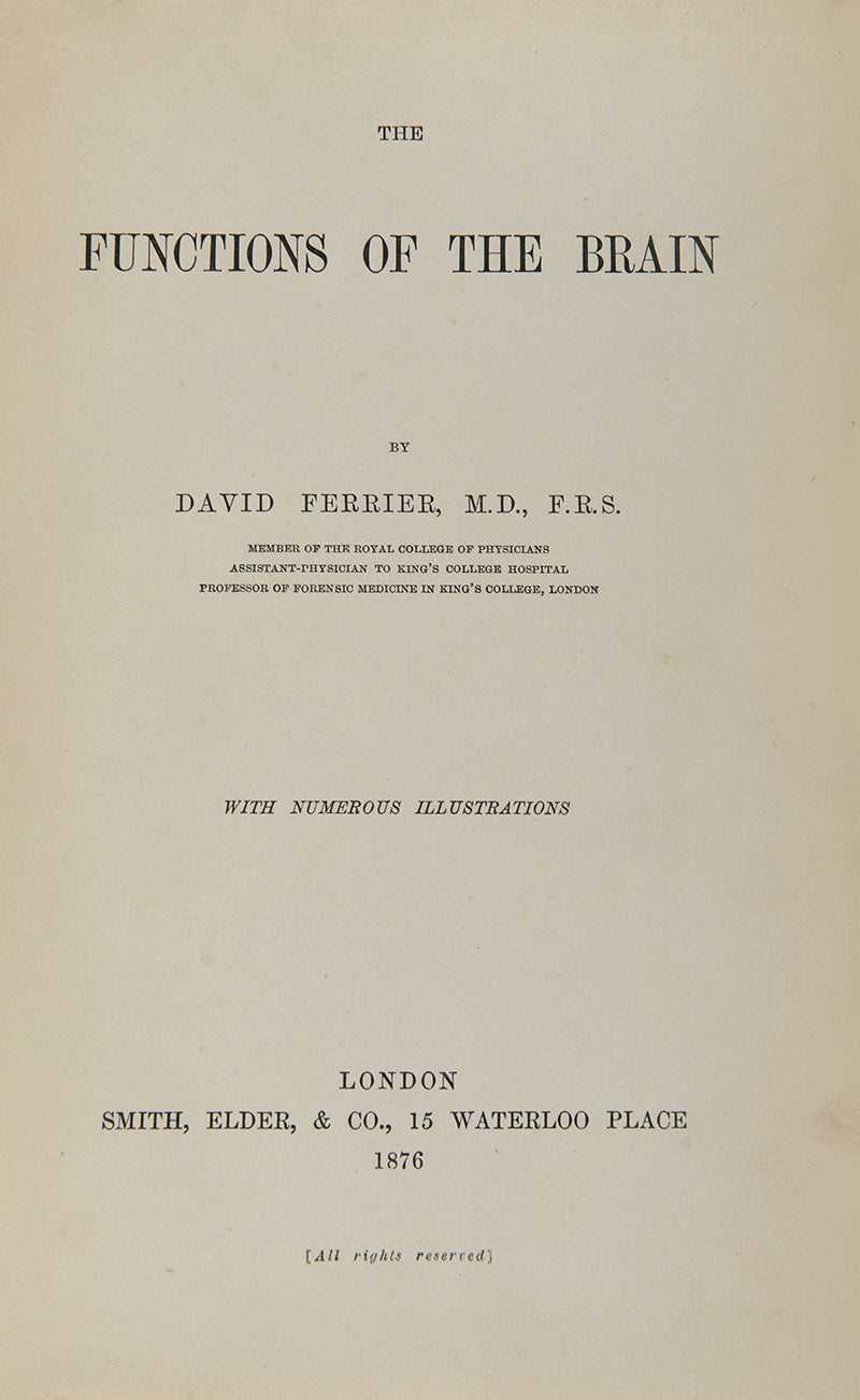 The Functions of the Brain.