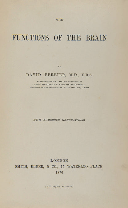 The Functions of the Brain.