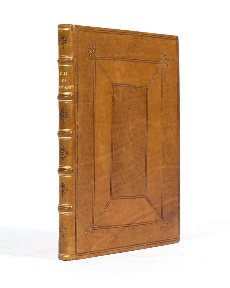 The very rare first edition of John Graunt's Natural and Political Observations... upon the Bills of Mortality, the 1662 book that founded demography and medical statistics.