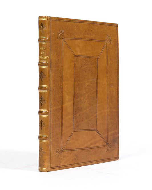 The very rare first edition of John Graunt's Natural and Political Observations... upon the Bills of Mortality, the 1662 book that founded demography and medical statistics.