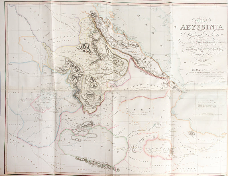 First edition of Henry Salt's A Voyage to Abyssinia, the largest treatment of Ethiopia since Bruce's <em>Travels</em> twenty-five years prior, and includes one of the earliest depictions of indigenous hippo hunting.