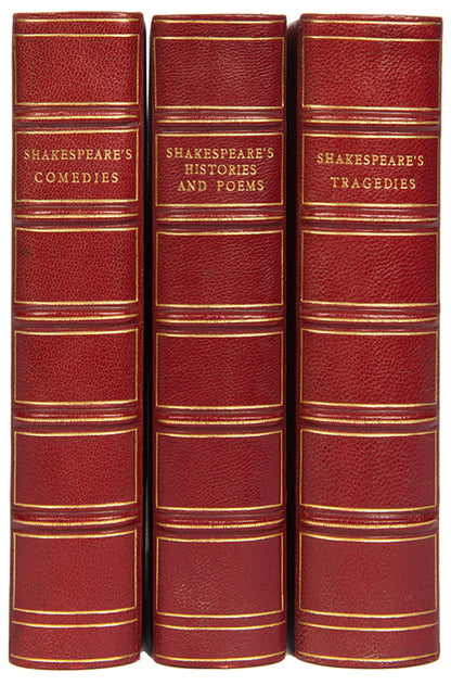 The Comedies, Tragedies, Histoires and Peoms of Willam Shakespeare, 1925, each with a glossary at the rear, very handsome and readable