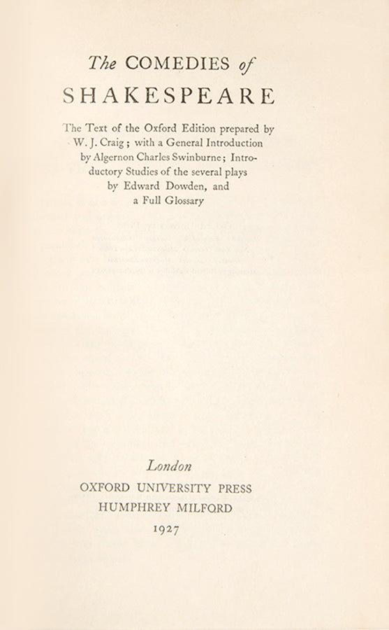 The Comedies, Tragedies, Histoires and Peoms of Willam Shakespeare, 1925, each with a glossary at the rear, very handsome and readable