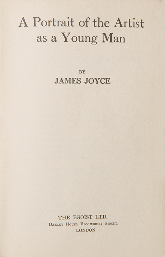 First English edition of A Portrait of the Artist as a Young Man by James Joyce.