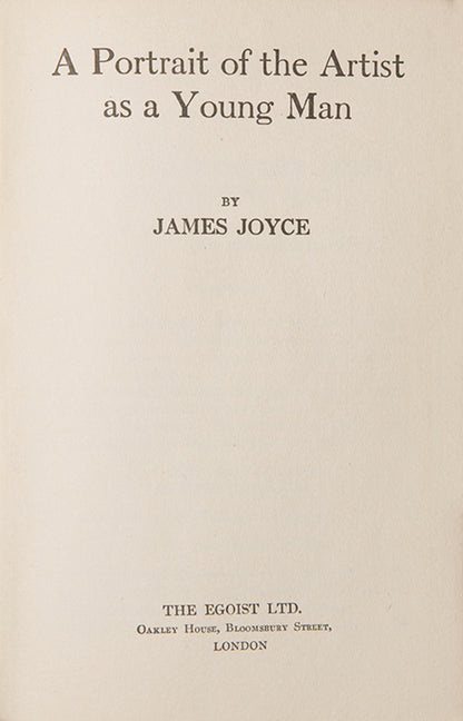 First English edition of A Portrait of the Artist as a Young Man by James Joyce.