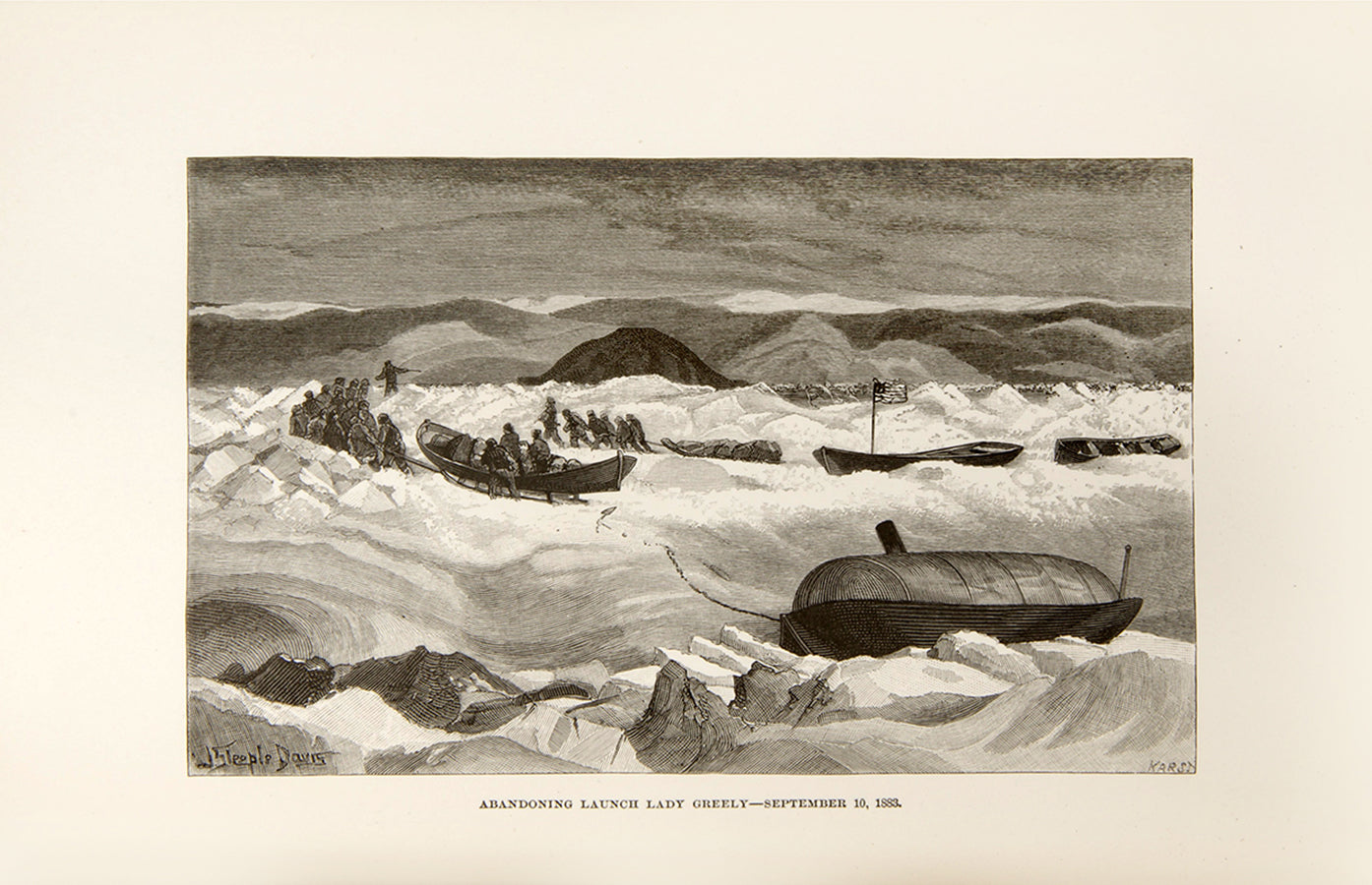 First edition of Greely's Three Years of Arctic Service. This United States expedition during the First International Polar Year explored the north coast of Greenland, the interior and west coast of Grinnell Land, and extended the mapping of Hayes Sound. 