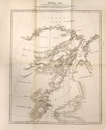 First edition of Greely's Three Years of Arctic Service. This United States expedition during the First International Polar Year explored the north coast of Greenland, the interior and west coast of Grinnell Land, and extended the mapping of Hayes Sound. 