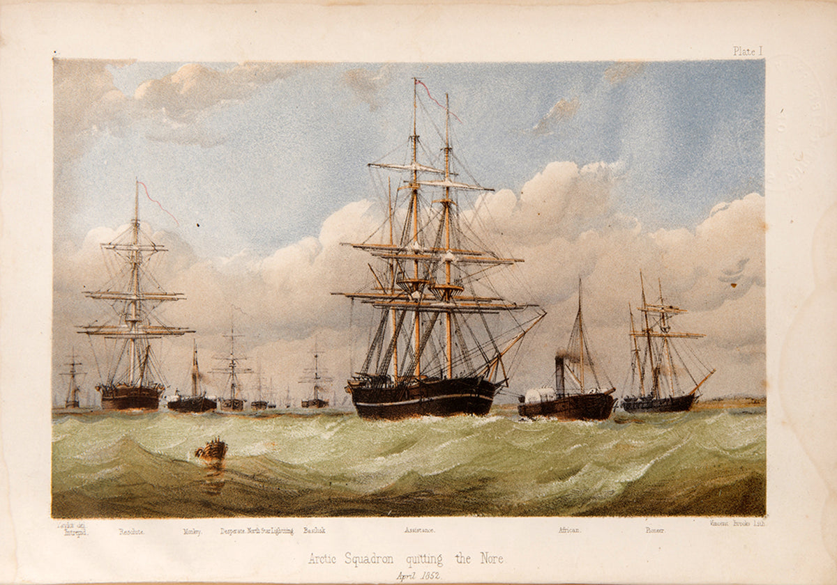 First edition of Edward Belcher's The Last of the Arctic Voyages. Belcher's voyage was the last officially sent in search of Sir John Franklin, who disappeared during an Arctic expedition in 1845.