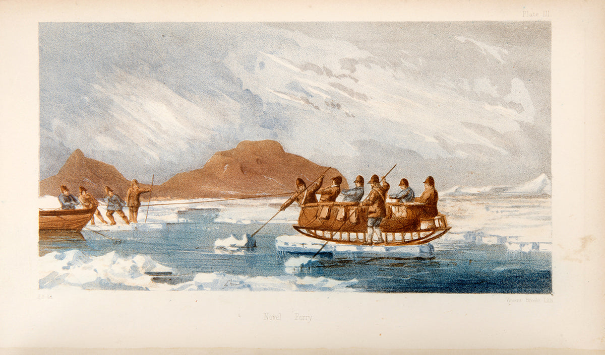 First edition of Edward Belcher's The Last of the Arctic Voyages. Belcher's voyage was the last officially sent in search of Sir John Franklin, who disappeared during an Arctic expedition in 1845.