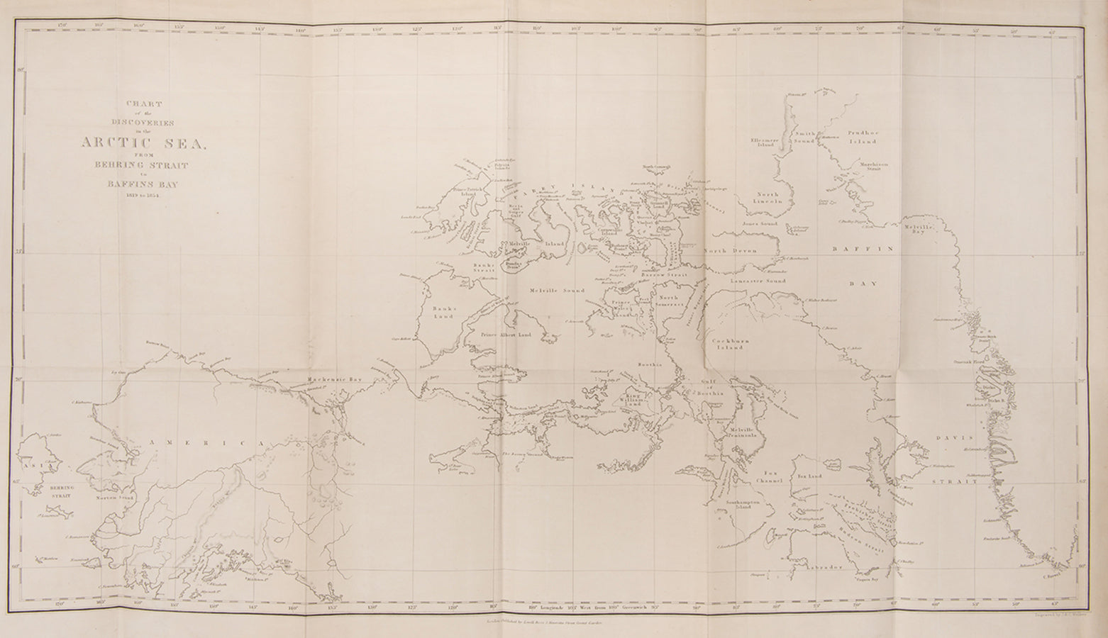 First edition of Edward Belcher's The Last of the Arctic Voyages. Belcher's voyage was the last officially sent in search of Sir John Franklin, who disappeared during an Arctic expedition in 1845. 