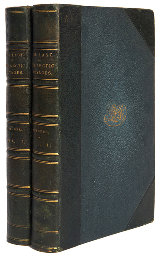 First edition of Edward Belcher's The Last of the Arctic Voyages. Belcher's voyage was the last officially sent in search of Sir John Franklin, who disappeared during an Arctic expedition in 1845.