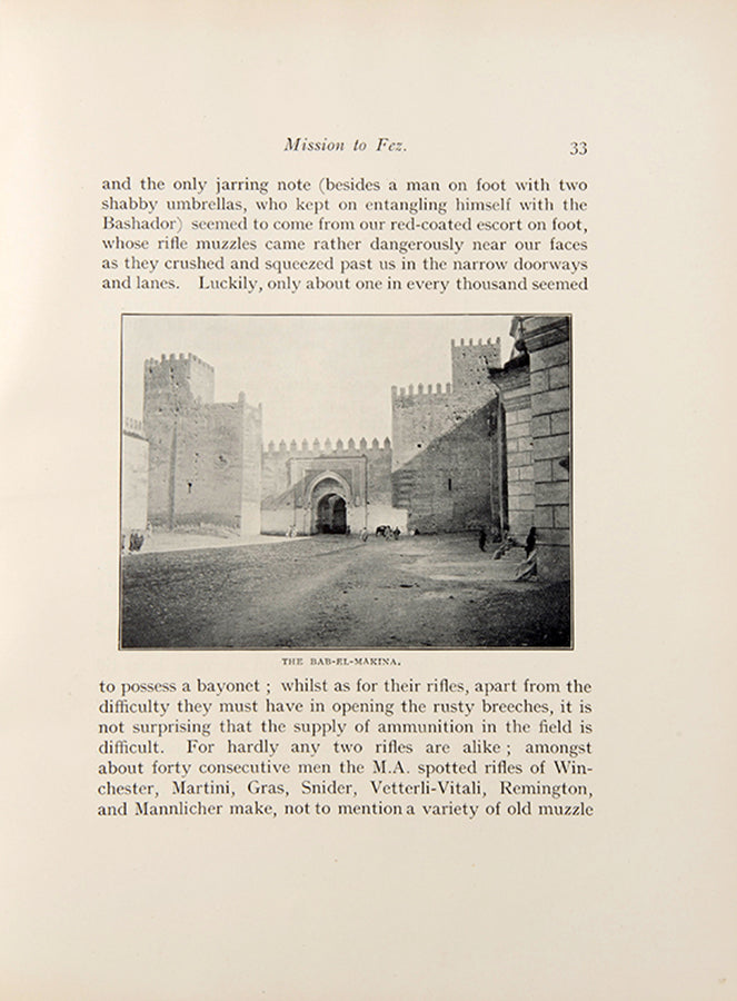 First edition of Count Gleichen's Journal of our Mission to Fez, the only first hand account of the mission to Fez in 1909 to install Sir Reginald Lister as British Ambassador to Morocco following the the Hafidiya, the coup d'état of 1908. 
