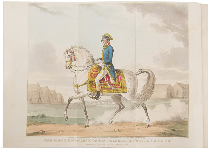 A handsome set of Ireland's Life of Napoleon, illsutrated with 26 aquatints by George Cruikshank, and bound in red morocco by Bayntun Riviere.