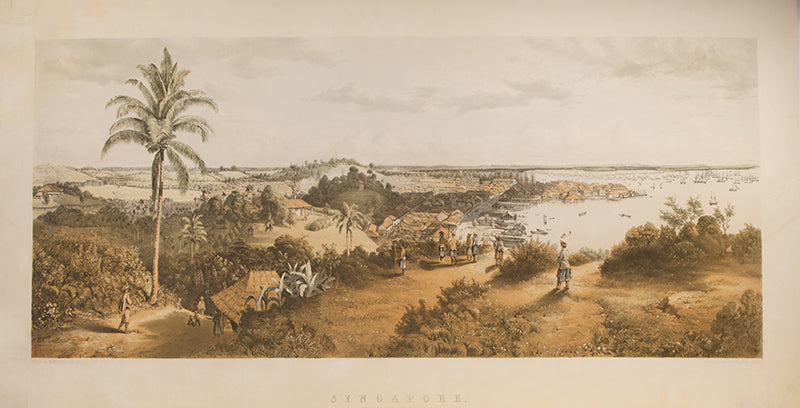 Singapore by Percy Carpenter, rare early view of Singapore showing its rapid growth since the arrival of Raffles in 1819.