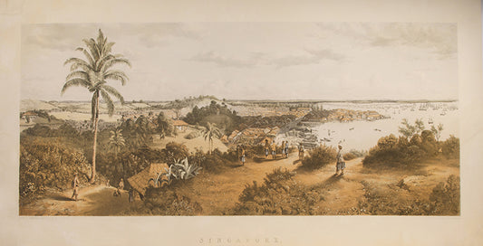 Singapore by Percy Carpenter, rare early view of Singapore showing its rapid growth since the arrival of Raffles in 1819.