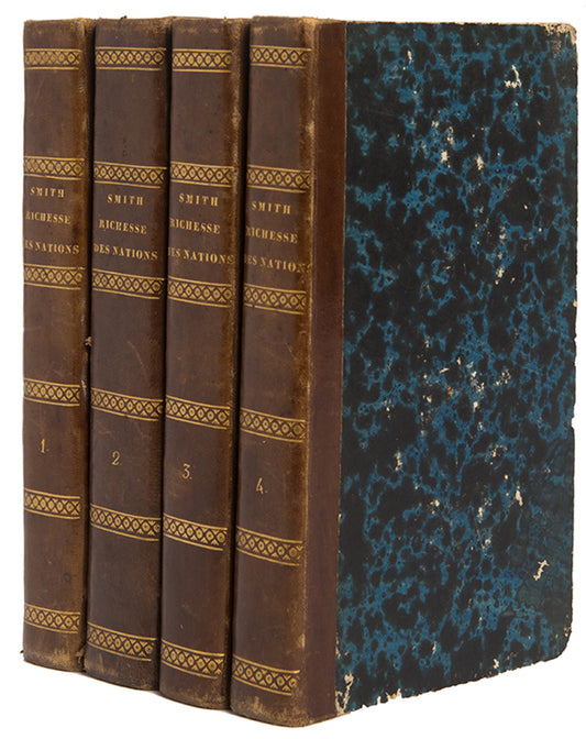 A handsome set of Adam Smith's Wealth of Nations in French, the first edition printed by Laran