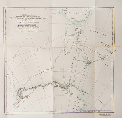 First edition of John Davis' With the Aurora in the Antarctic. As captain of the <em>Aurora</em> during Mawson's 1911-14 expedition, Davis was able to produce one of the few first-hand accounts available in print. 
