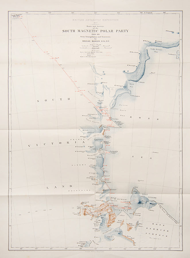 First edition of Shackleton's The Heart of the Antarctic, Shackleton's account of the British Antarctic Expedition of 1907-9, known today as the Nimrod expedition.