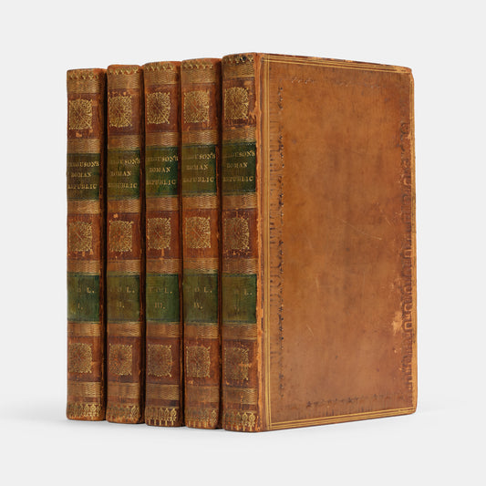 A smart five volume set of Adam Ferguson's History of the Progress and Termination of the Roman Republic, illustrated with 6 folding engraved maps