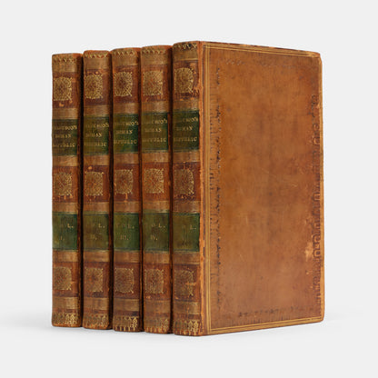 A smart five volume set of Adam Ferguson's History of the Progress and Termination of the Roman Republic, illustrated with 6 folding engraved maps