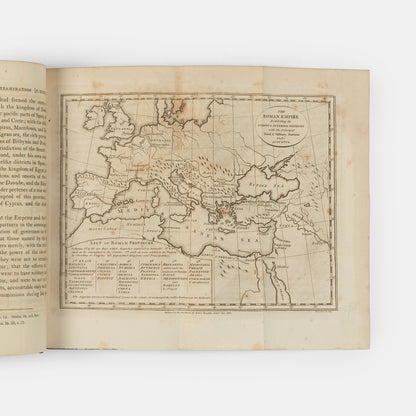 A smart five volume set of Adam Ferguson's History of the Progress and Termination of the Roman Republic, illustrated with 6 folding engraved maps