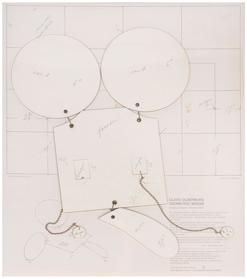 Claes Oldenburg, Geometric Mouse, Scale D, 1971, lithograph on die-cut cardboard, from an unlimited edition