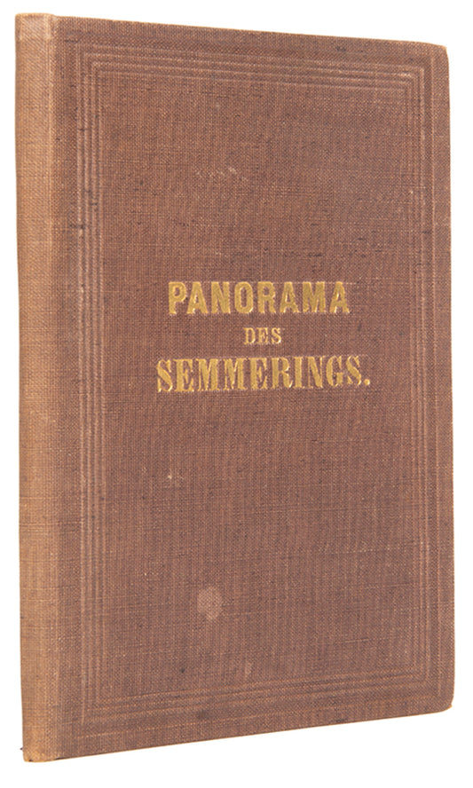 Second edition of this lithographed folding panorama of the the newly built railway and its viaducts through the Austrian town of Semmerling.