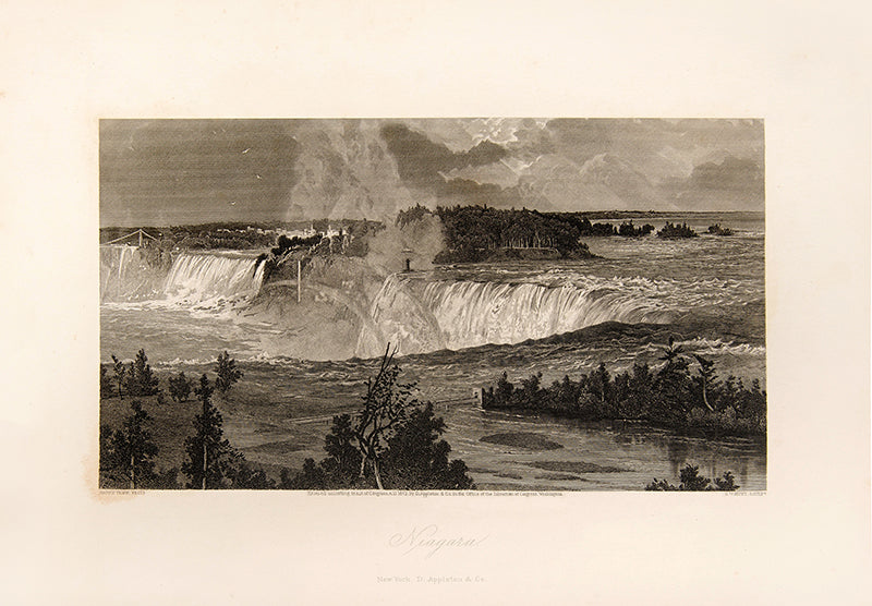 Firt edition of Picturesque America by William Cullen Bryant, a beautiful set illustrating the natural wonders of America, along with its towns and cities, at the start of the Gilded Age.