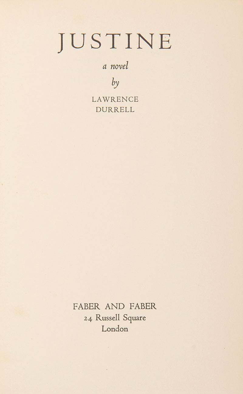 The Alexandria Quartet, Justine, Balthazar, Mountolive and Clea, all first editions except Justine which is a first edition with a later impression dust jacket