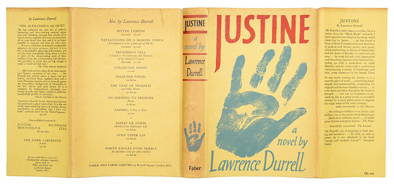 The Alexandria Quartet, Justine, Balthazar, Mountolive and Clea, all first editions except Justine which is a first edition with a later impression dust jacket