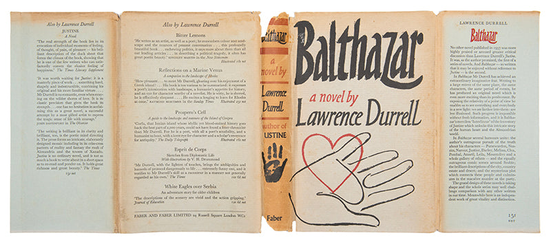 The Alexandria Quartet, Justine, Balthazar, Mountolive and Clea, all first editions except Justine which is a first edition with a later impression dust jacket