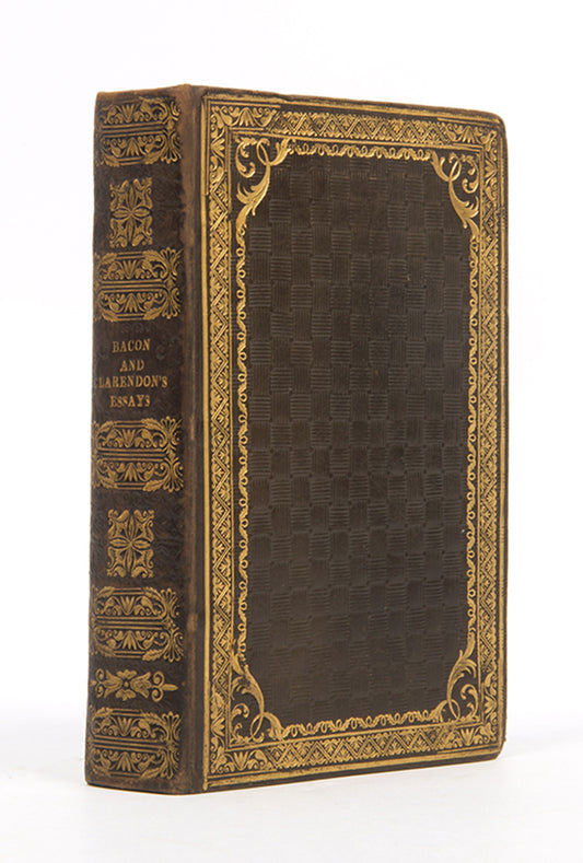 A sweet example of the collected esays of Francis Bacon and Lord Clarendon, in contempoorary blind-tooled calf by Feaston