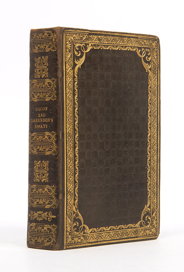A sweet example of the collected esays of Francis Bacon and Lord Clarendon, in contempoorary blind-tooled calf by Feaston