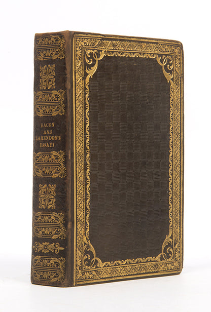 A sweet example of the collected esays of Francis Bacon and Lord Clarendon, in contempoorary blind-tooled calf by Feaston